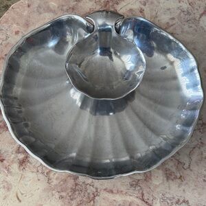 EUC Wilton Med Armetale Elegant Silver Shell-Shaped Serving Dish W/Serving Bowl